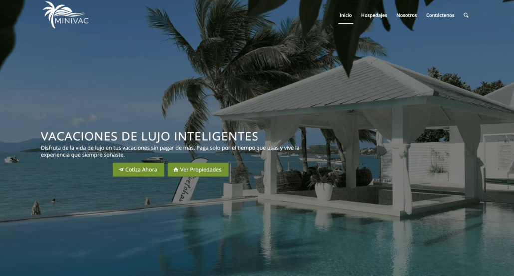 Desarrollo de sitio web Minivac.Travel sitio web especializado en tursimo